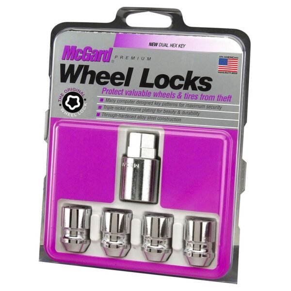McGard 24157 Chrome Cone Seat Wheel Locks (M12 x 1.5 Thread Size) - Set of 4 by McGard